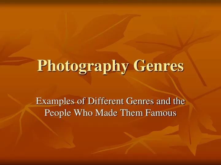 photography genres