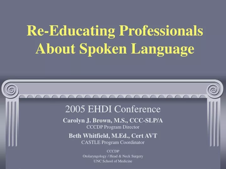 re educating professionals about spoken language