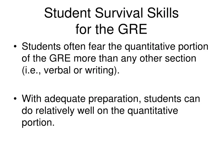 student survival skills for the gre