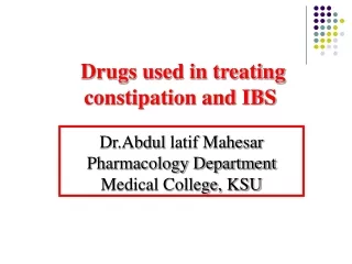 Drugs used in treating constipation and IBS