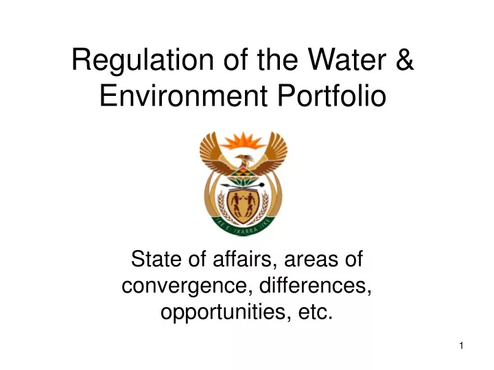 regulation of the water environment portfolio