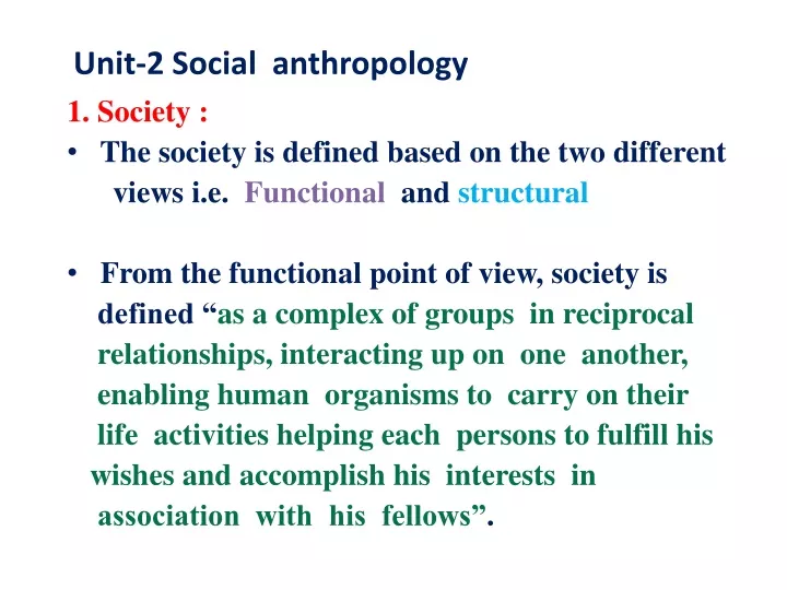 unit 2 social anthropology