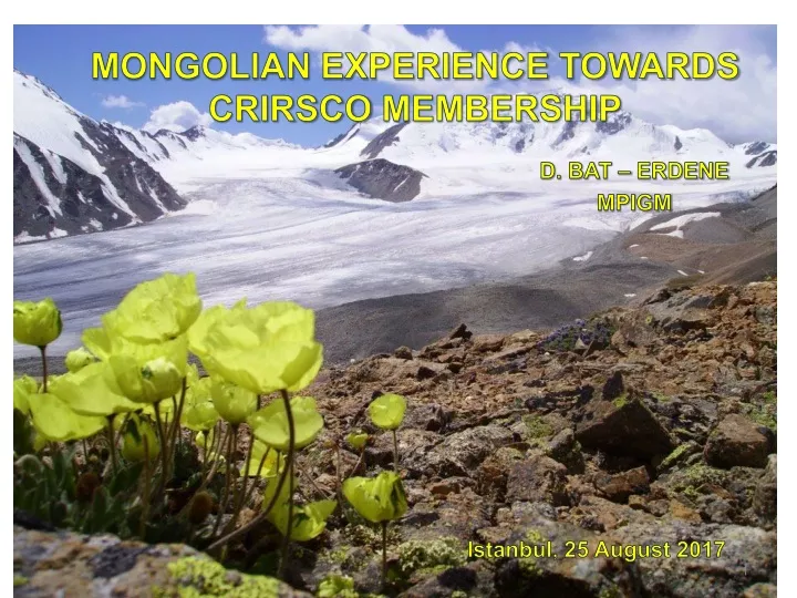 mongolian experience towards crirsco membership