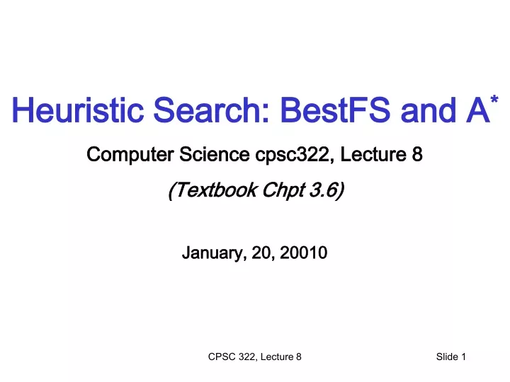 heuristic search bestfs and a computer science