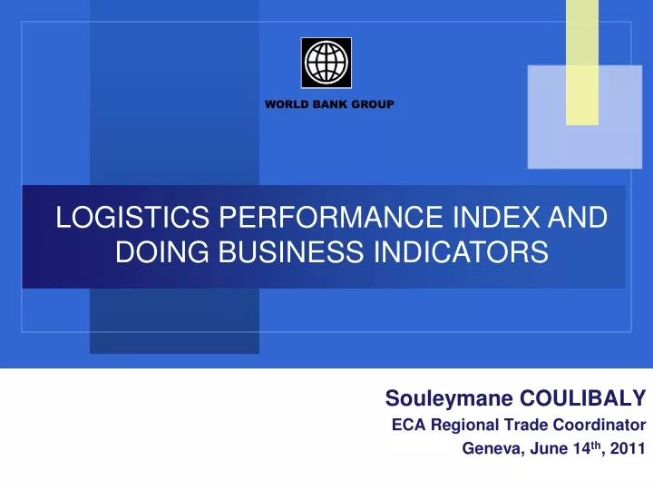 logistics performance index and doing business