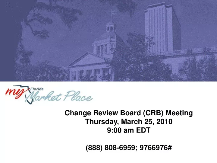 change review board crb meeting thursday march