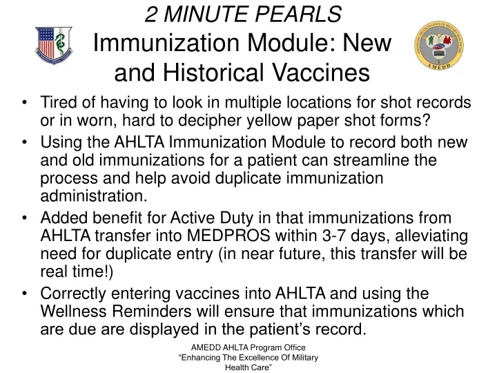 2 minute pearls immunization module new and historical vaccines