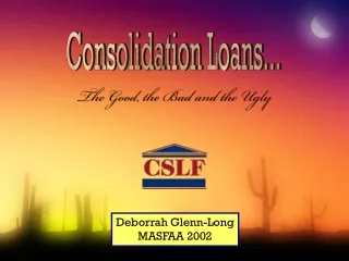 Consolidation Loans...