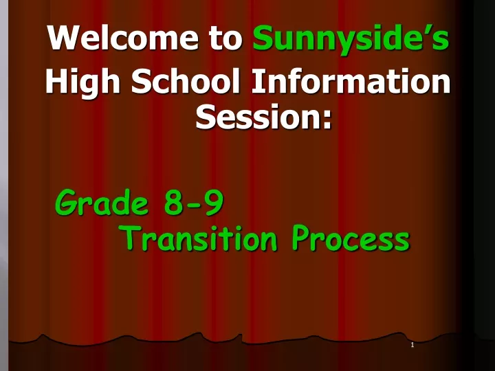 welcome to sunnyside s high school information