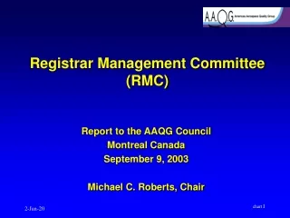 Registrar Management Committee (RMC)