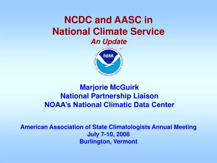 ncdc and aasc in national climate service