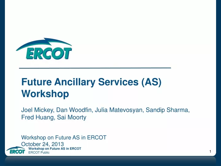 future ancillary services as workshop joel mickey