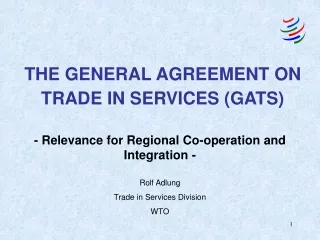 - Relevance for Regional Co-operation and Integration -