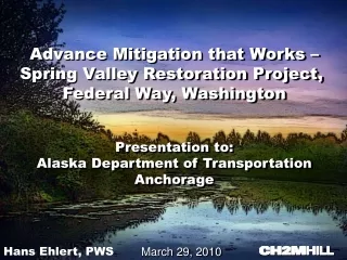 Advance Mitigation that Works – Spring Valley Restoration Project,  Federal Way, Washington