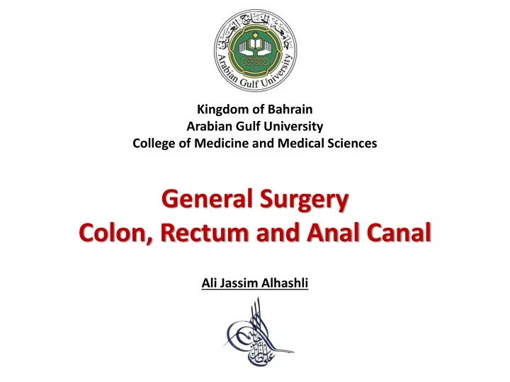 kingdom of bahrain arabian gulf university college of medicine and medical sciences