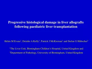 Progressive histological damage in liver allografts following paediatric liver transplantation