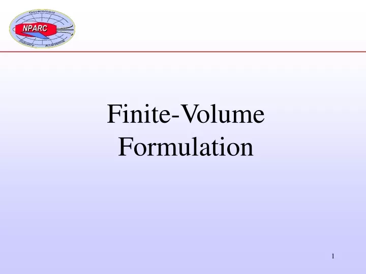 finite volume formulation