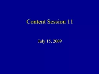 Content Session 11