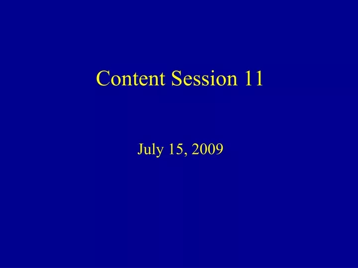 content session 11