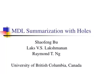 MDL Summarization with Holes