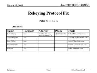 Rekeying Protocol Fix