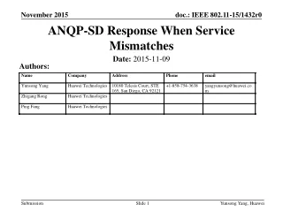 ANQP-SD Response When Service Mismatches