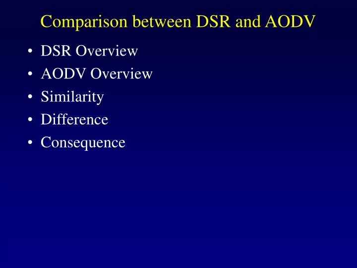 comparison between dsr and aodv