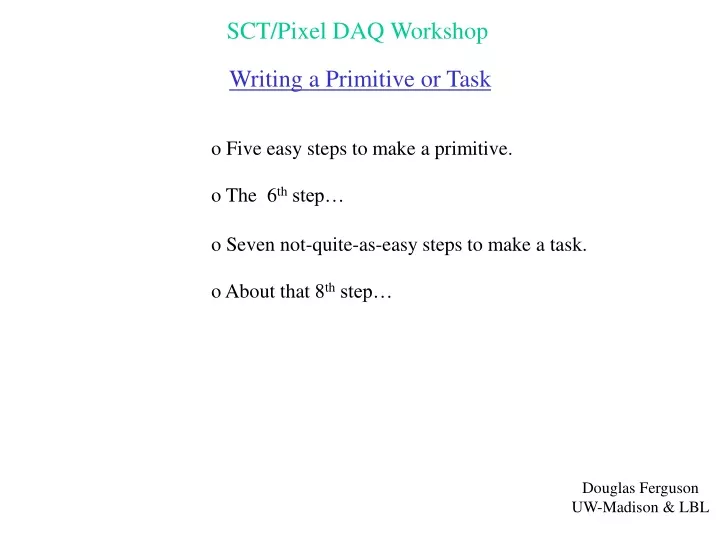sct pixel daq workshop
