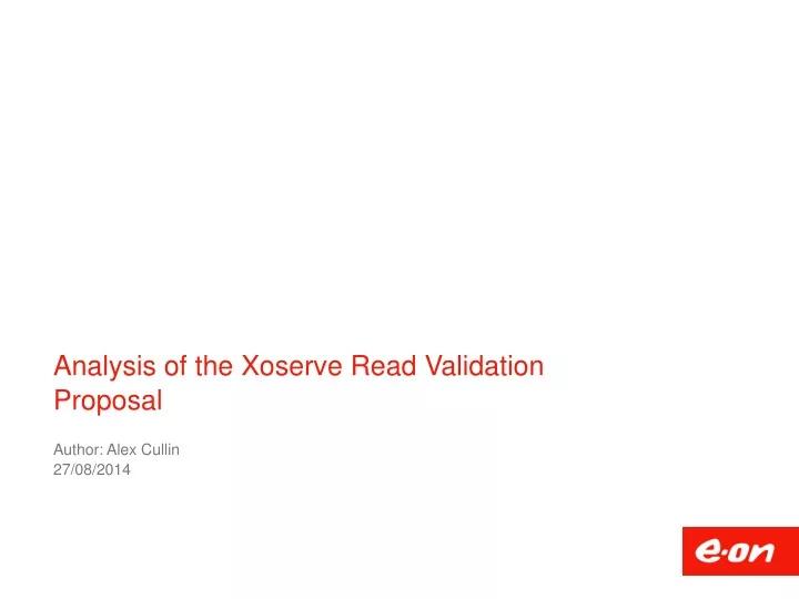 analysis of the xoserve read validation proposal