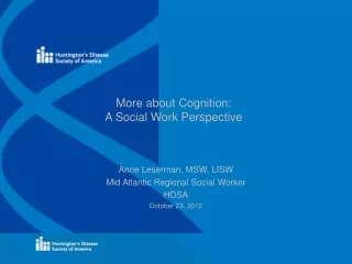 More about Cognition: A Social Work Perspective