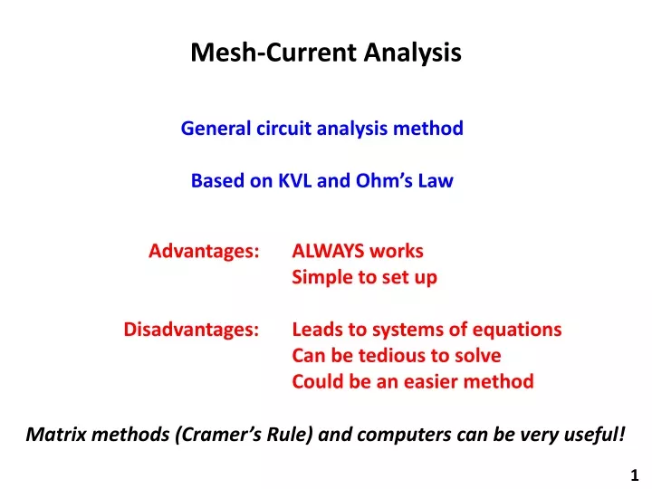 mesh current analysis