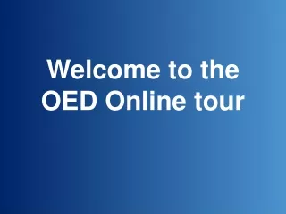 Welcome to the OED Online tour