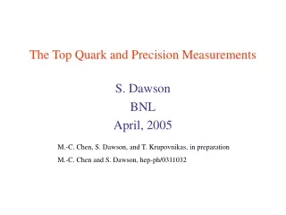The Top Quark and Precision Measurements