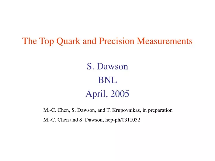 the top quark and precision measurements