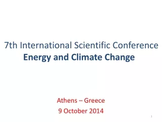 7th International Scientific Conference Energy and Climate Change