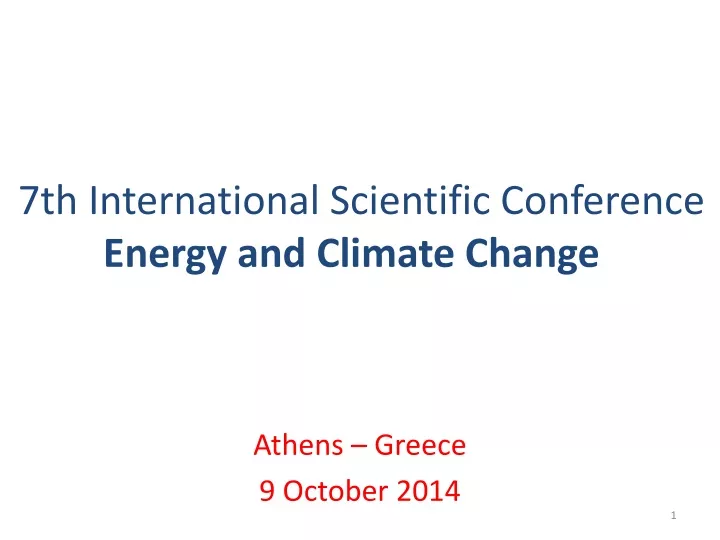 7th international scientific conference energy and climate change