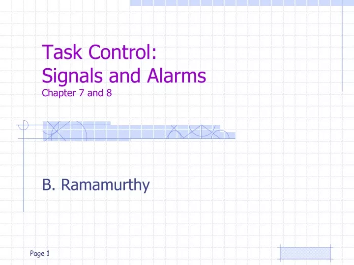 task control signals and alarms chapter 7 and 8