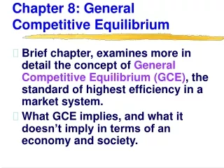 Chapter 8: General Competitive Equilibrium