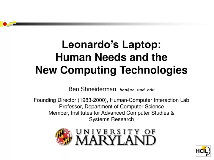 leonardo s laptop human needs