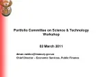 Portfolio Committee on Science &amp; Technology Workshop - slide 1