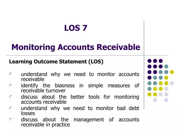 los 7 monitoring accounts receivable
