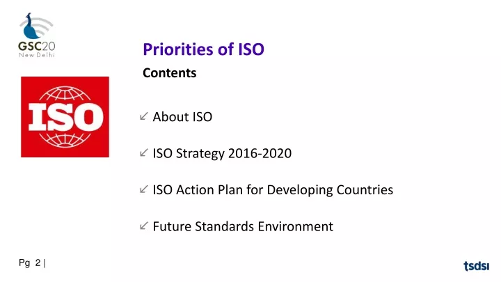 priorities of iso contents
