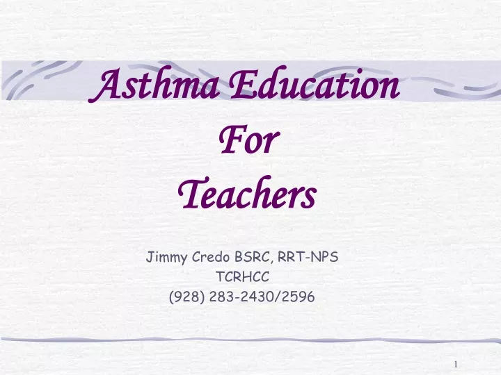 asthma education for teachers