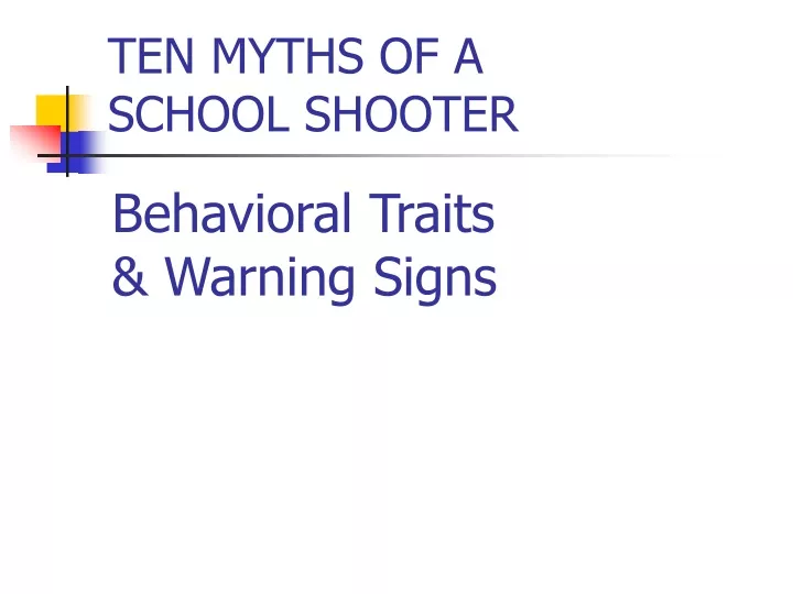 ten myths of a school shooter