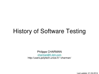 History of Software Testing