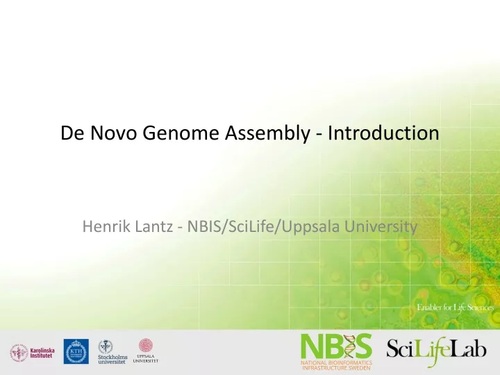 de novo genome assembly introduction
