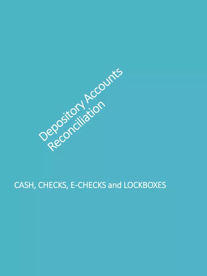 depository accounts reconciliation