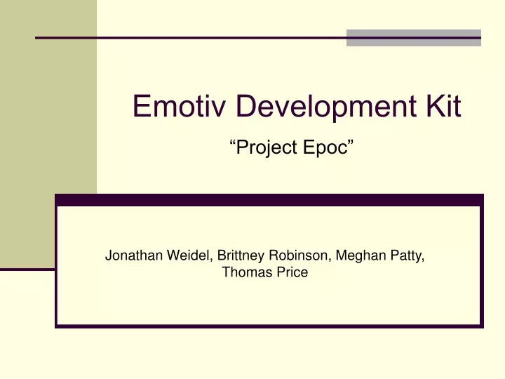 emotiv development kit project epoc