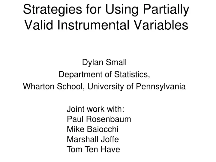 strategies for using partially valid instrumental variables