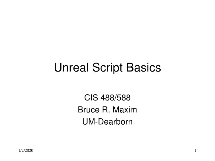 unreal script basics